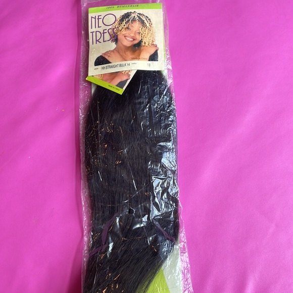 Neotress 100% human hair extensions HH Straight Bulk 14 color 1B new - Picture 2 of 4